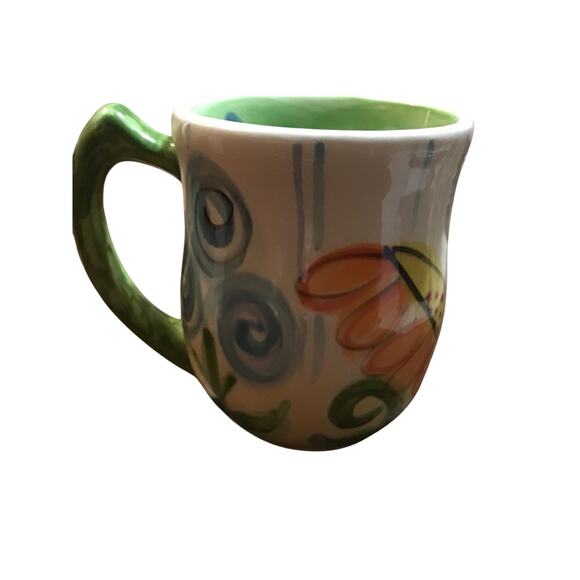 Vicki Carroll Hand painted Floral Mug-Signed 1997 - Picture 5 of 6